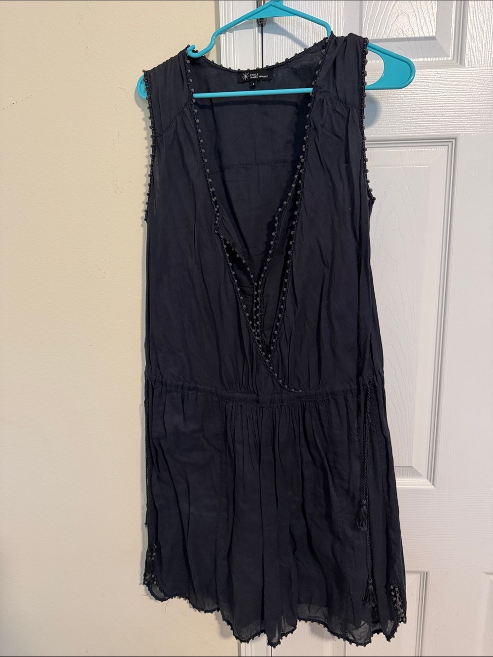 Isabel Marant Black Sleeveless V-Neck Mini Dress